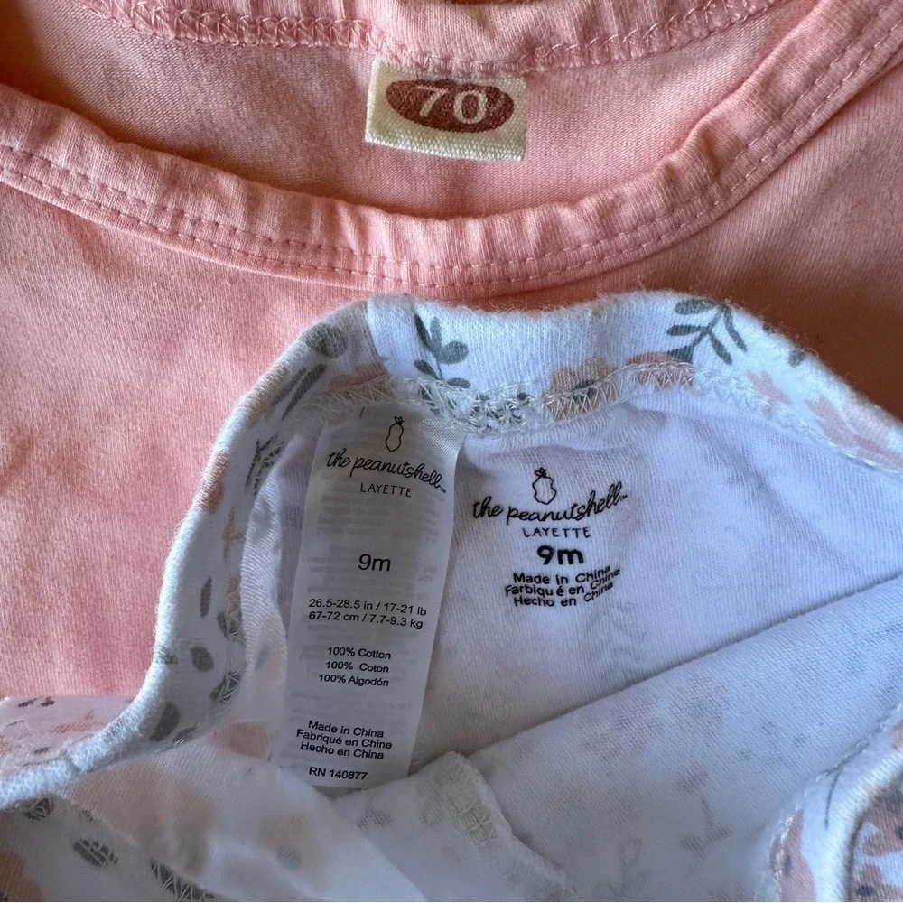 EUC Carter’s Baby Girl Outfit Set, Peach Garden, 9 Months